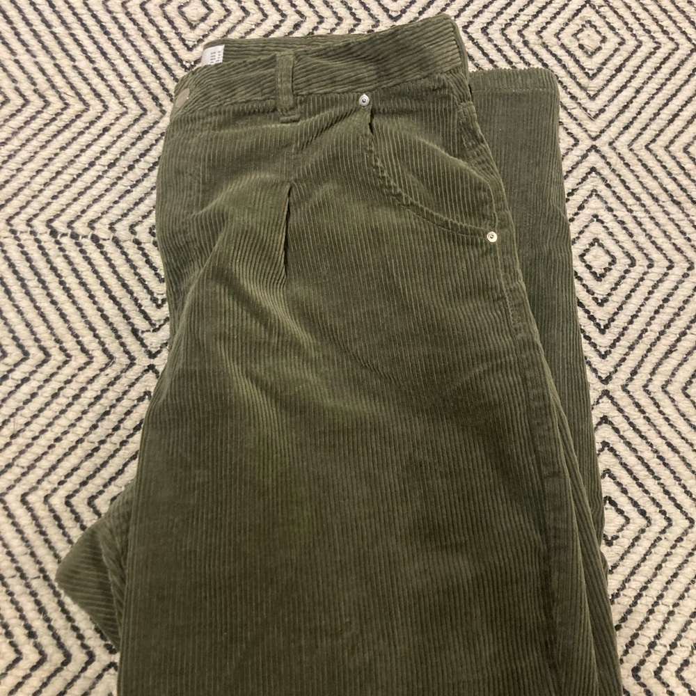 Mango Green Corduroy Pants